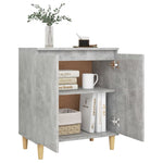 ZNTS Sideboard&Solid Wood Legs Concrete Grey 60x35x70 cm Engineered Wood 806071