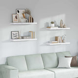 Wall Shelf 4 pcs White Marble 80 x 23.5 x 4 cm Engineered Wood 42019973