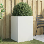 ZNTS Planter White 52x48x75 cm Steel 841584