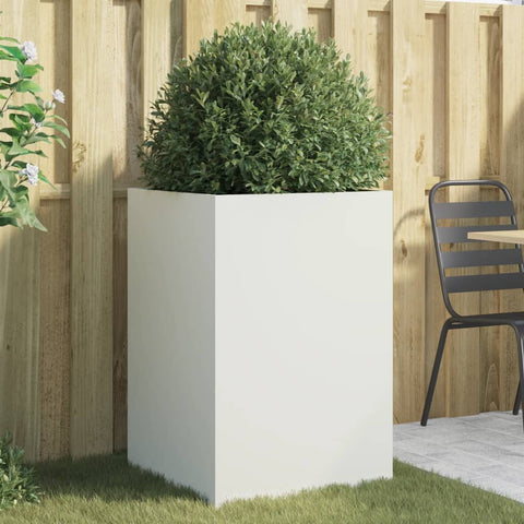 ZNTS Planter White 52x48x75 cm Steel 841584