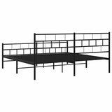 Metal Bed Frame without Mattress with Footboard Black 193x203cm 355683