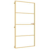 Interior Door Slim Golden 102,5x201,5 cm Tempered Glass and Aluminium 155139