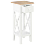 ZNTS Side Table White 27x27x65.5 cm Wood 280057