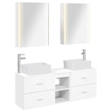 Bathroom Furniture Set 5 pcs White Engineered Wood and Glass 3406847