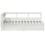 Bookcase Bed without Mattress White 140x190cm Solid Wood Pine 3324473