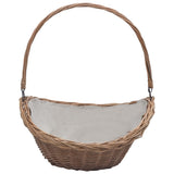 Firewood Basket with Handle 57x46.5x52 cm Brown Willow 286987