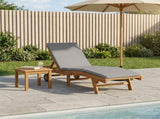Sun Lounger Brown and Light Grey Polyester 42032687