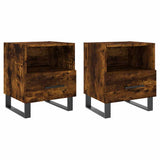 Bedside Cabinets 2 pcs Smoked Oak 40x35x47.5 cm Engineered Wood 827495