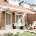 Retractable Awning Manual Multicolour Stripe 400x200 cm Fabric 3329841