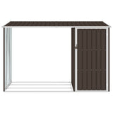 Garden Firewood Shed Brown 245x98x159 cm Galvanised Steel 46296