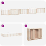 Dog Gate with Door Foldable 10 Panels 800 cm Poplar Wood 3155723