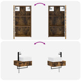 Bathroom Furniture Set 3 pcs Smoked Oak 33 x 34.5 x 160 cm 3406058