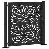 Garden Gate Black 100x100 cm Steel Flame Design 4100989