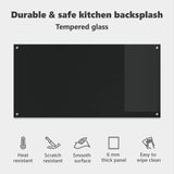 Kitchen Backsplash Black 120 x 60 cm Tempered Glass 42001303