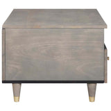 Coffee Table with Drawer Grey 80 x 54 x 40 cm Solid Mango Wood 4018785