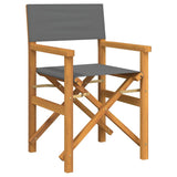 Folding Director's Chairs 2 pcs Grey Solid Wood Teak 4008513