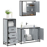 3 Piece Bathroom Furniture Set Grey Sonoma Engineered Wood 3301043