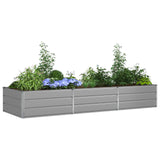 Planter Light Grey 290 x 100 x 45 cm Galvanised Steel 42018169