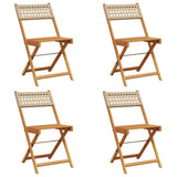 Garden Chair Set of 4 Beige Solid acacia wood, PE rattan One Size 3214598
