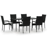 Garden Dining Set Black PE rattan Medium Stackable 3156669