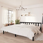 ZNTS 810106 Bed Frame without Mattress Black Solid Wood 200x200 cm