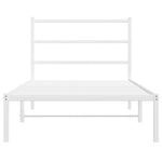 Metal Bed Frame without Mattress with Headboard White 107x203cm 355410