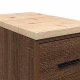 Garage Storage Cabinet Brown Oak 30x51x85 cm Solid Wood Pine 860586