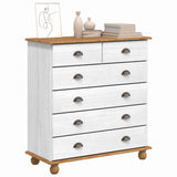 Chest of Drawer ASKIM White 91 x 40 x 95.5 cm Solid Pine Wood 4105420
