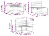 Outdoor Sofa Set 8 pcs White 59 x 59 x 37 cm Solid Acacia Wood 3387368
