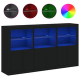Sideboard with LED Lights Black 181.5x37x100 cm 3209150