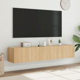 TV Wall Cabinets with LED Lights 2 pcs Sonoma Oak 80x35x31 cm 837286