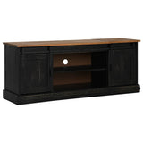 TV Cabinet HALDEN 2 Sliding Doors Black 150x40x60 cm Solid Wood 4018416