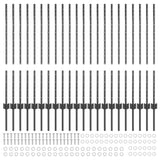 Embedded Fence Post 22 pcs Grey 140 cm Powder-Coated Steel 3335936