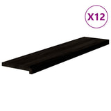 Stair Treads 12 pcs Dark Brown 110x25x2 cm Solid Wood Oak 3283041