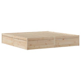 Bed Frame with Headboard 200x200 cm Solid Wood Pine 3307071