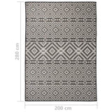 Outdoor Flatweave Rug 200x280 cm Black Stripes 340854