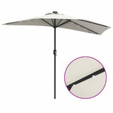 Garden Parasol Sand 294 x 150 x 224 cm Polyester and Steel 42003267