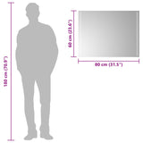 LED Bathroom Mirror Transparent 80 x 60 cm Tempered Glass 42045799