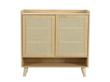 Natural Rattan Storage Cabinet & Shoe Cabinet Comb, 5-Tier Shoe Cabinets Storage for Boots or Heels N896P437304O