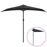 312500 Balcony Parasol with Aluminium Pole Black 270x144x222 cm Half