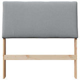 Upholstered Headboard Light Grey 100 cm Solid Pine Wood 879299
