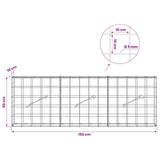 Gabion with 5 mm Wire and 10x10 cm Mesh 150x10x50 cm 3464901