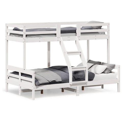 ZNTS Bunk Bed 90x200/120x200 cm White Solid Wood Pine 3207170