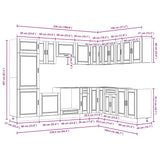 14 Piece Kitchen Cabinet Set "Porto" Smoked Oak Engineered Wood 3314996