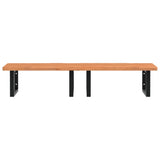 Basin Shelf Wall Mounted Steel and Solid Wood Beech 3302453