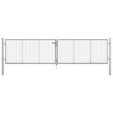 Garden Gate Galvanised Steel 400x75 cm Silver 144298