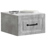 Wall-Mounted Bedside Cabinet with Drawer 2 pcs Concrete Grey 899282