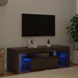 TV Cabinet with LED Lights Brown Oak 120x35x40 cm 815668
