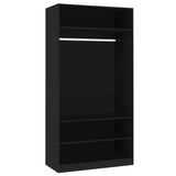 Wardrobe Black 100x50x200 cm Engineered Wood 800226