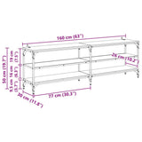 TV Cabinet Old Wood 160 x 30 x 50 cm Engineered Wood and Iron 881288